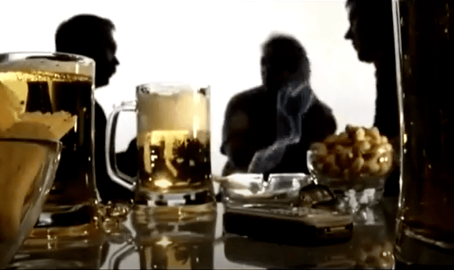 Drinking alcohol in a male company